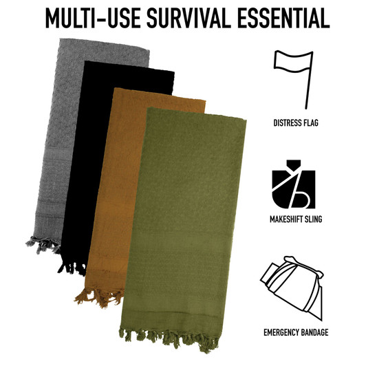 Solid Shemagh Heavyweight Arab Tactical Desert Keffiyeh Scarf