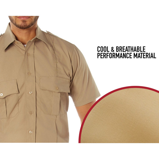 Uniform Short Sleeve Shirt Official Duty 2 Pocket Epaulets Police Security Work Job Shirt
