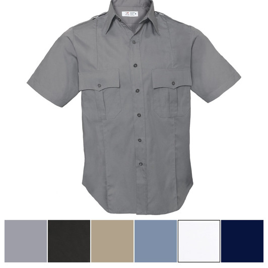 Uniform Short Sleeve Shirt Official Duty 2 Pocket Epaulets Police Security Work Job Shirt