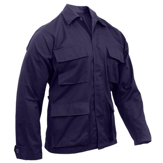 Mens Navy Blue Long Sleeve Military BDU Shirt Coat Uniform Army Fatigues