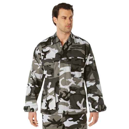 Mens City Camouflage Military BDU Shirt Tactical Uniform Army Coat Army Fatigues