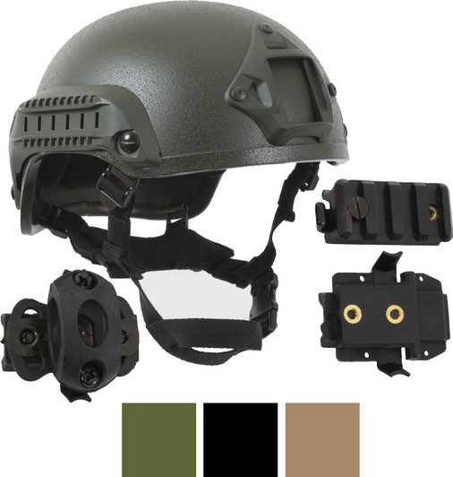 Tactical ABS Bump Helmet Airsoft Paintball Skate Bike Base Jump + Accessory Pack