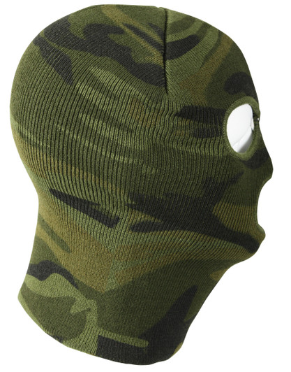 Woodland Camouflage Winter Cold Weather Three Hole Acrylic Military Face Mask