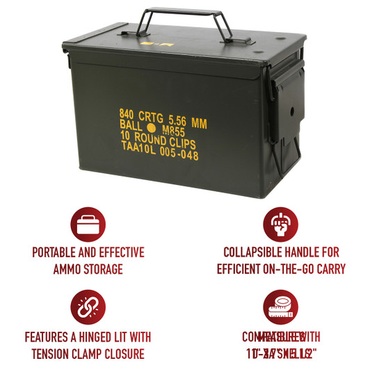 .50 Caliber Metal Original US Military Surplus M19A1 Ammo Can US Surplus USED