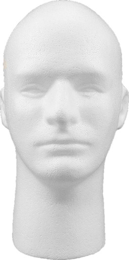 White Styrofoam Head Male Face Model Foam Mannequin Stand Form Man Display