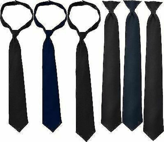 Solid Pre-Tied Necktie Breakaway Safety Pullaway Uniform Police Security Guard