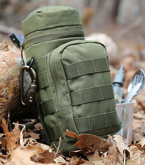 Tactical MOLLE Water Bottle Carrier Pouch Holder Military Army Carry Bottle