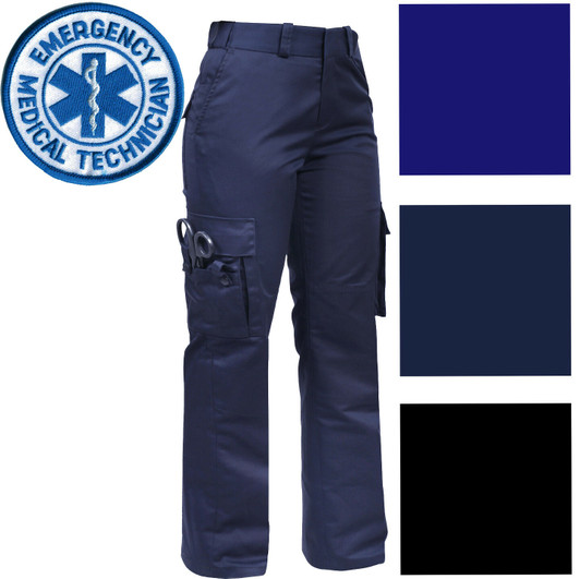 Womens Tactical EMS EMT Pants, Ladies Cargo Uniform 9-Pocket Official Duty Work Trousers