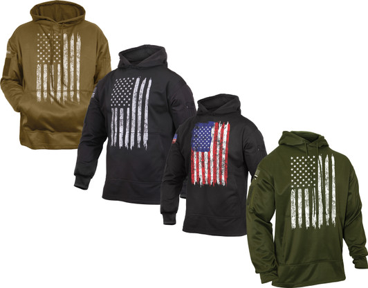 Distressed US Flag Concealed Carry Hoodie American Patriotic Sweatshirt CCW USA