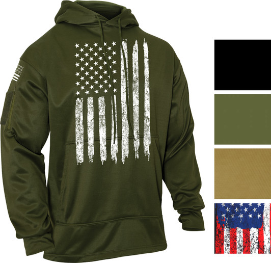 Distressed US Flag Concealed Carry Hoodie American Patriotic Sweatshirt CCW USA