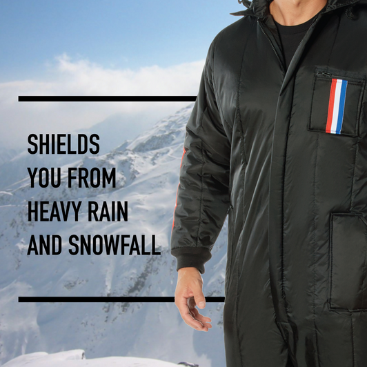 Black Snow Suit Ski Rescue Winter Coveralls High Visibility Insulated Waterproof