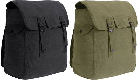 Jumbo Musette Bag Tactical WW2 Heavy Duty Cotton Canvas Military Backpack 15" x 15" x 5"
