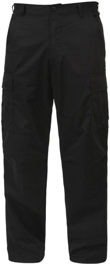 Mens Black Military BDU Pants Cargo Work Utility Bottoms Fatigue Trouser Solid