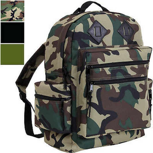 Camo Day Pack Water Resistant Military Backpack Travel School Book Bag Knapsack