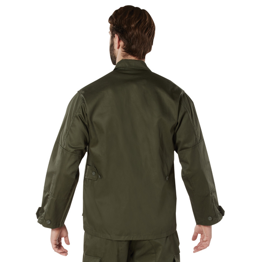 Mens Olive Drab Long Sleeve Military BDU Shirt Coat Uniform Army Fatigues