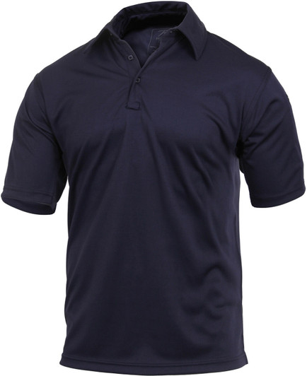 Navy Blue Solid Performance Moisture Wicking Security Work Tactical Polo Shirt