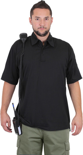 Navy Blue Solid Performance Moisture Wicking Security Work Tactical Polo Shirt