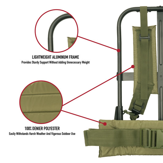 Black Alice Pack Frame with Olive Drab Straps & Kidney Pad