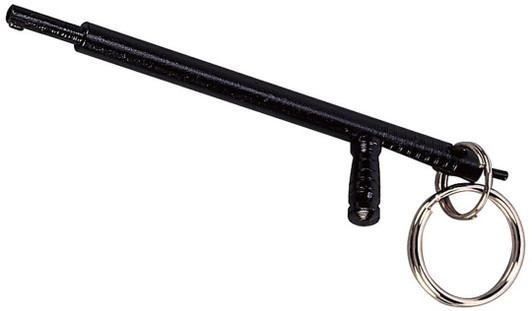 Black Baton Style Universal Double Lock Handcuff Key with Key Ring
