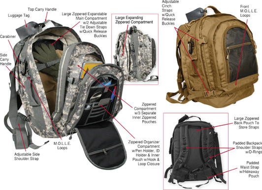 Tactical Move Out Travel Backpack JUMBO Military MOLLE Campers 5 Day Bag