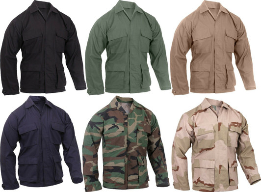 Tactical Ripstop BDU Shirt Military Fatigue Army Coat 4-Pocket Summer Weight