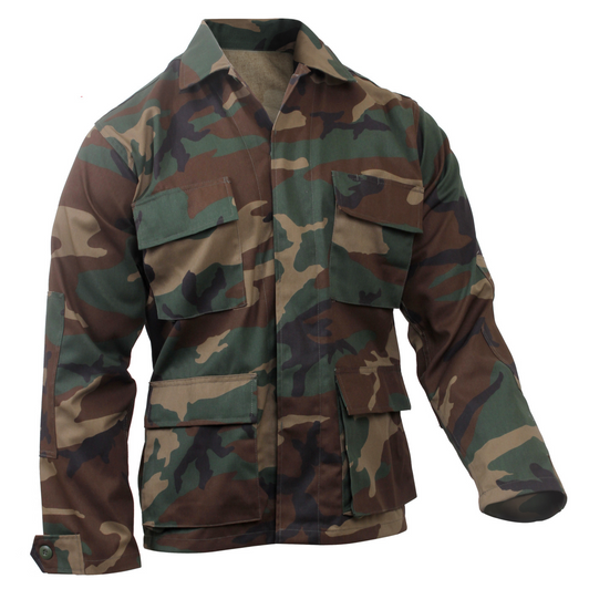 Mens Woodland Camouflage Military BDU Shirt Tactical Uniform Coat Army Fatigues