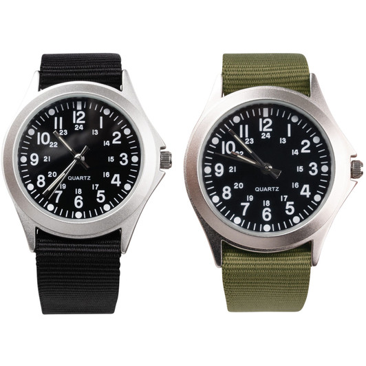 Military Quartz Wrist Watch Water Resistant Nylon Strap Army Type
