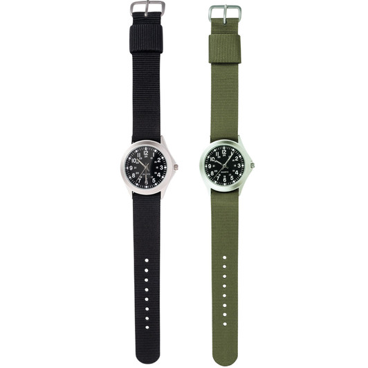 Military Quartz Wrist Watch Water Resistant Nylon Strap Army Type