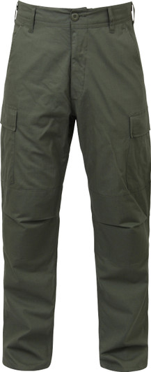 Olive Drab Solid Military Rip-Stop BDU Cargo Fatigue Pants