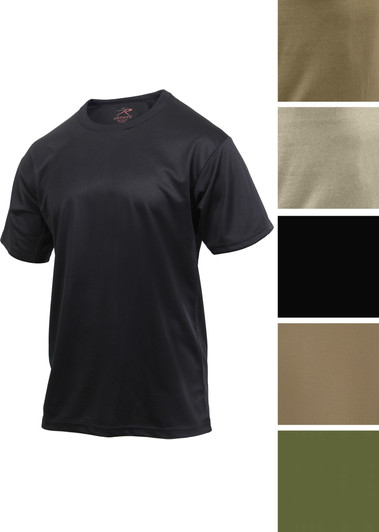 Performance Quick Drying Solid T-Shirt Tactical Military Crew Workout Army Tee