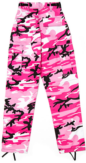 Mens Pink Camouflage Military BDU Cargo Bottoms Fatigue Trouser Camo Pants