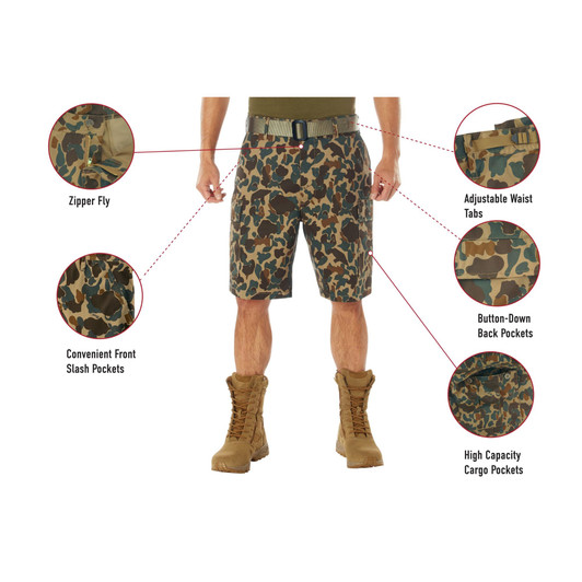 Tactical BDU Shorts Military Camo Cargo Shorts Army Fatigues Camouflage Uniform