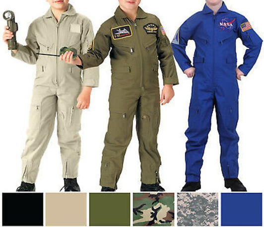 Kids Air Force Pilot Flight Suit Military Coveralls Camo Tactical Jumpsuit NASA