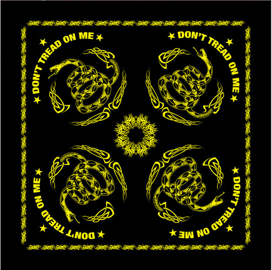 Black Don't Tread On Me Flag Cotton Biker Skull Bandana