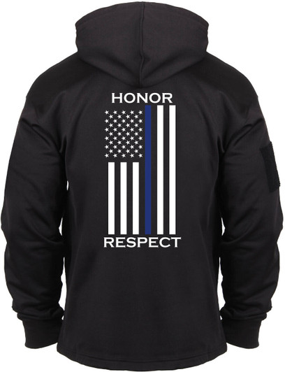 Black Concealed Carry Hoodie Honor and Respect TBL Thin Blue Line Sweatshirt CCW