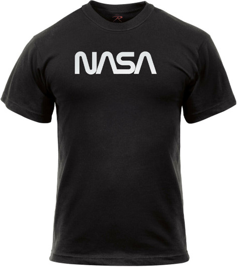 Black Authentic Retro NASA Worm Logo T-Shirt – Officially Licensed Space Logo Tee - Men's