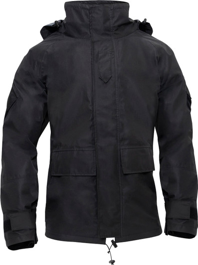 Black Tactical Hard Shell HYVAT Jacket Extreme Cold Weather Triple Layered Coat