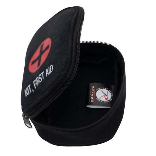Black Canvas Military Side Zipper First Aid Kit Pouch