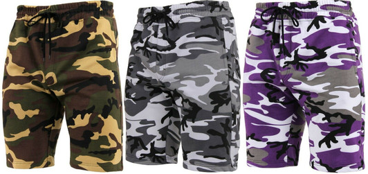 Mens Summer Sports Gym Lightweight BDU Military Camo Sweat Shorts