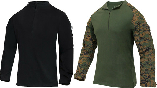Tactical Airsoft Combat Shirt Quarter Zip Base Layer 1/4 Zip Active Paintball Shirt