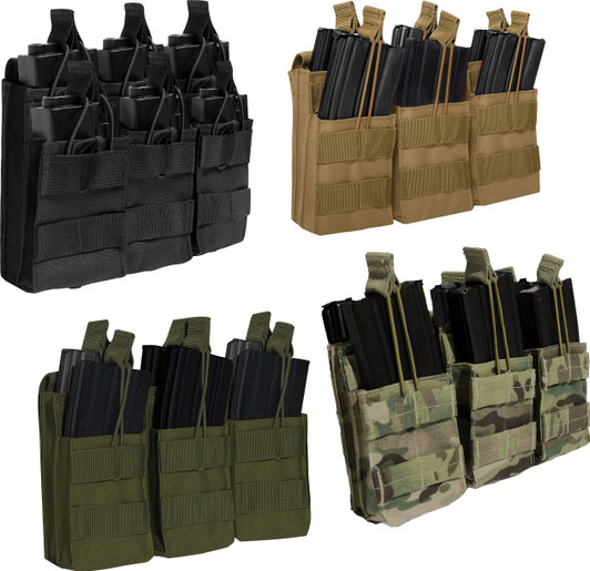 MOLLE Open Rifle Mag Pouch Top Six Open Pouches With Easy-Grip Pull Tabs