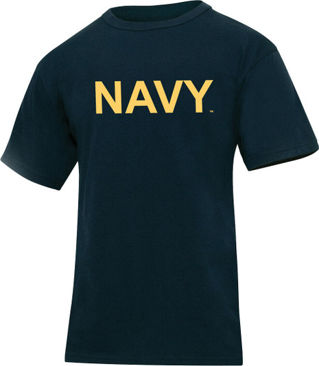 Navy Blue America's US NAVY T-Shirt Physical Training Workout NAVY Tee