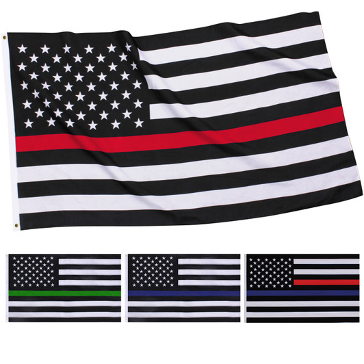 Thin Line American US Flag Support Patriotic Memorial Red Blue Green