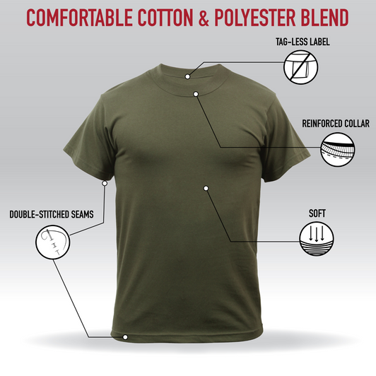 Solid Color Tactical T-Shirt Plain Army Military Outdoors Camp Short Sleeve Tee (solid-tees)