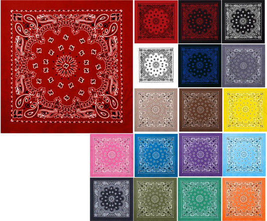 Trainmen Paisley Bandana Cotton Sport Biker Head Face Wrap Bandanna Cover 22" (TRAIN-22)