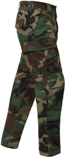 Woodland Camo BDU Pants Lightweight Military Ripstop Summer Cargo Army Fatigues