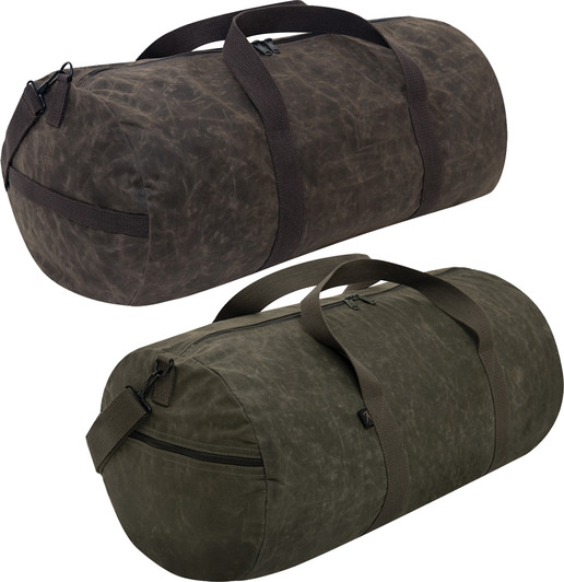 Waxed Canvas Shoulder Duffle Bag Water Resistant Large Carry Bag 24" x 12" x 12"
