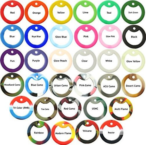 ARMYU Military Dog Tag Silencers, Silicone/Rubber Army Dogtag Silencer - 10 Pack (Choose Any Colors)