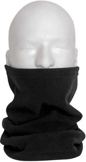 ARMYU Black Thick Micro Fleece Long Warm Winter Heavyweight Double Layer Neck Warmer Gaiter 2-Pack