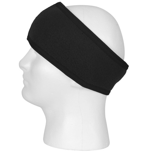 Black Polar Fleece Headband with Ear Warmers